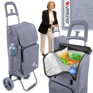 Shopping Cart Durable Thermo Bag On Wheels Durable Grey