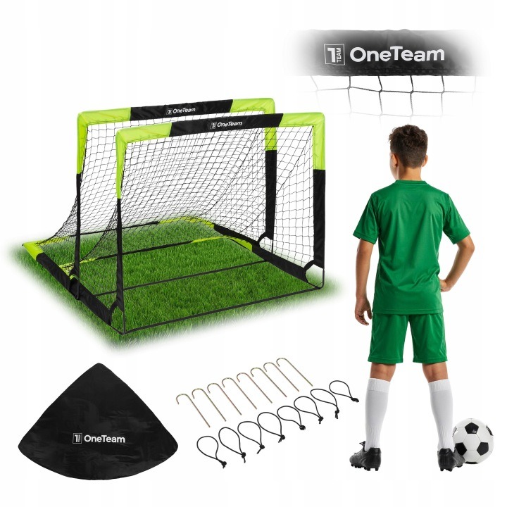 2x Football Goal Oneteam 120x90cm Football Set For Children