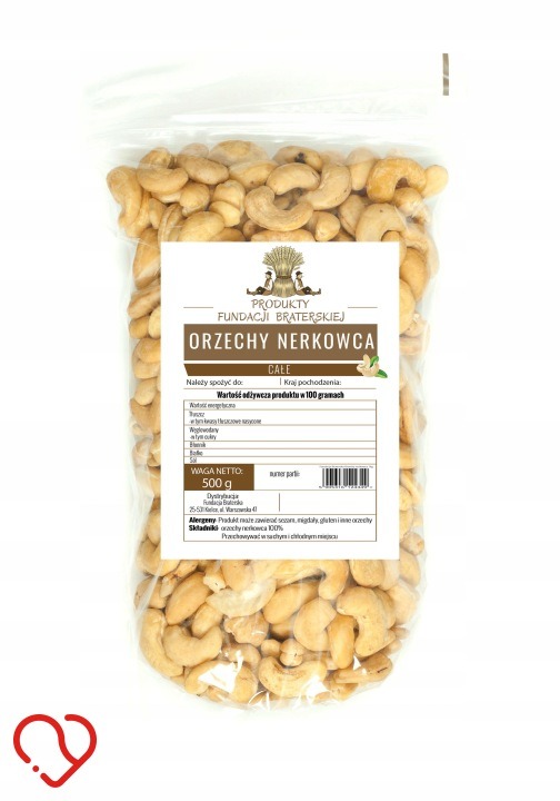 Cashew Nuts Whole 500g Fundacja Braterska
